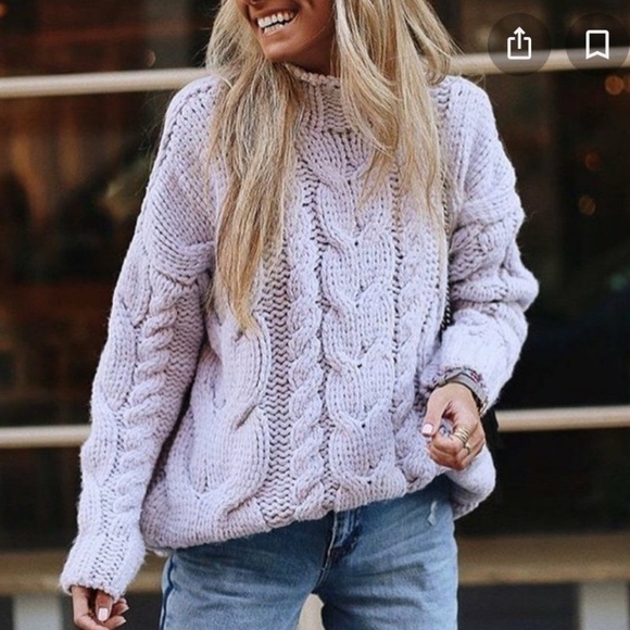 Zara Sweaters - ✨Zara Lilac Chunky Oversized Cable Sweater✨